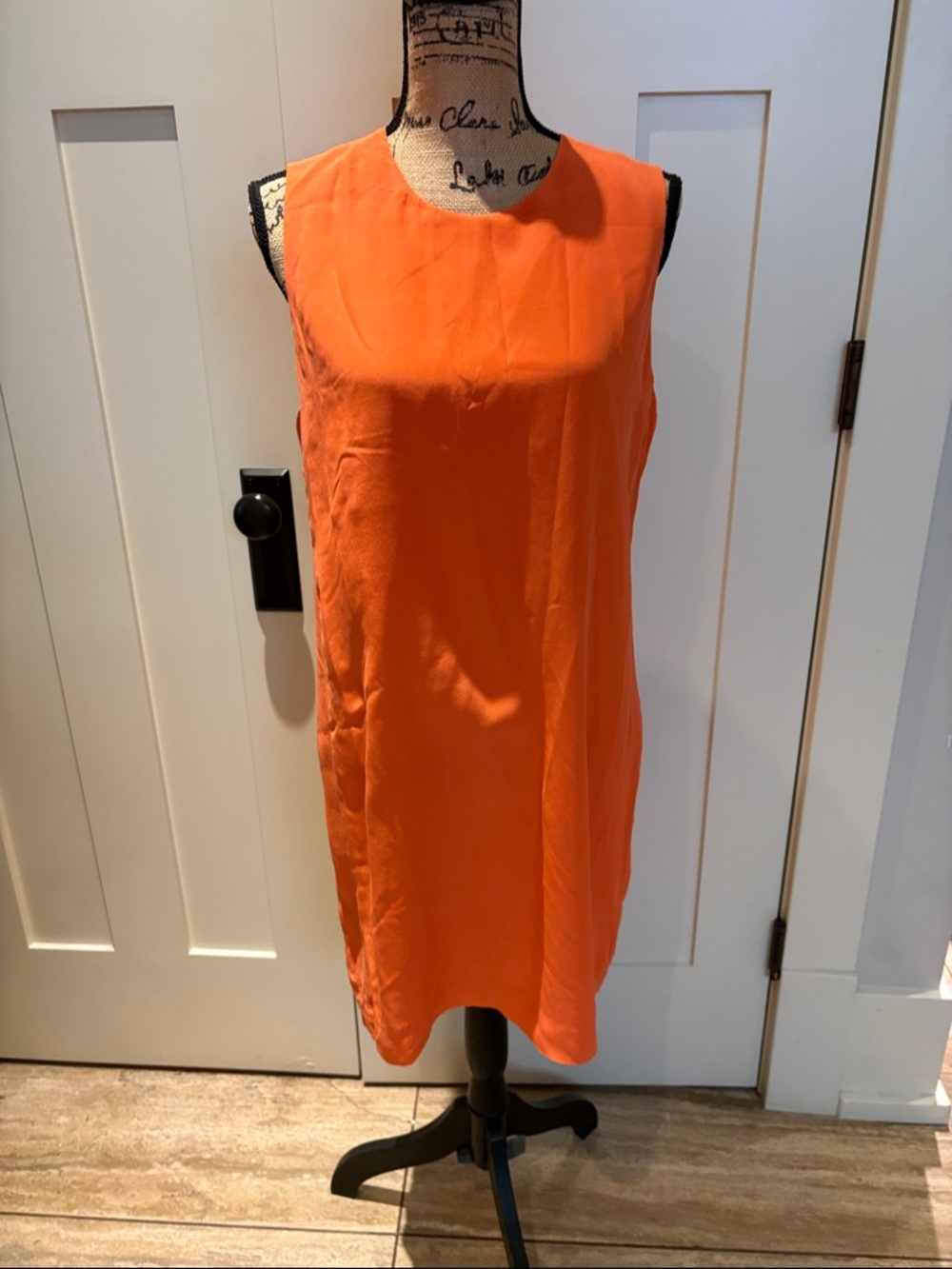 Sleeveless Orange Shift Dress